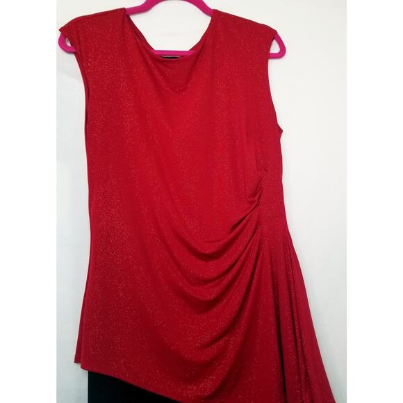 Enfocus Studio Womens Red & Black Holiday Sheath Party Dress Knee Length Size 14 - Picture 2 of 6